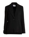 Alpha Studio Woman Blazer Black Size 4 Polyester, Elastane In Black