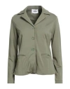 Alpha Studio Woman Blazer Military Green Size 4 Cotton, Elastane