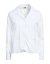 Alpha Studio Woman Blazer White Size 10 Cotton, Elastane