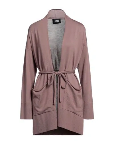Alpha Studio Woman Cardigan Pastel Pink Size 8 Merino Wool