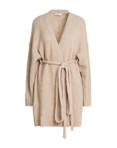 Alpha Studio Woman Cardigan Beige Size 10 Alpaca Wool, Recycled Polyamide, Polyamide, Ovine Leather In Neutral