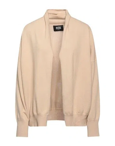 Alpha Studio Woman Cardigan Beige Size 10 Cashmere