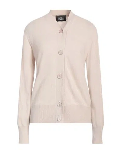 Alpha Studio Woman Cardigan Beige Size 10 Recycled Wool, Viscose, Polyamide, Recycled Cashmere In Beige