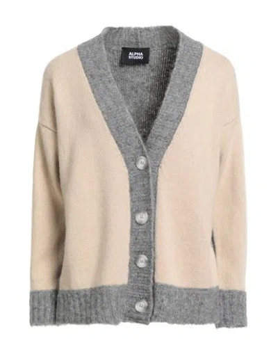 Alpha Studio Woman Cardigan Beige Size 12 Synthetic Fibers, Alpaca Wool, Wool, Cashmere