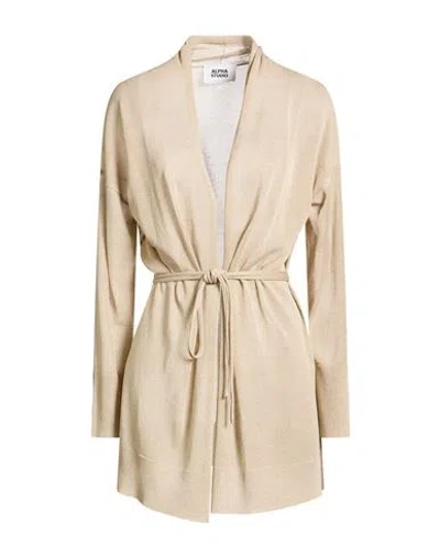 Alpha Studio Woman Cardigan Beige Size 8 Viscose, Polyester In Neutral