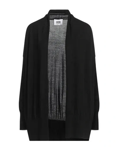 Alpha Studio Woman Cardigan Black Size 10 Cotton