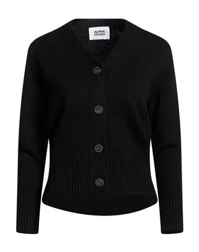 Alpha Studio Woman Cardigan Black Size 10 Merino Wool