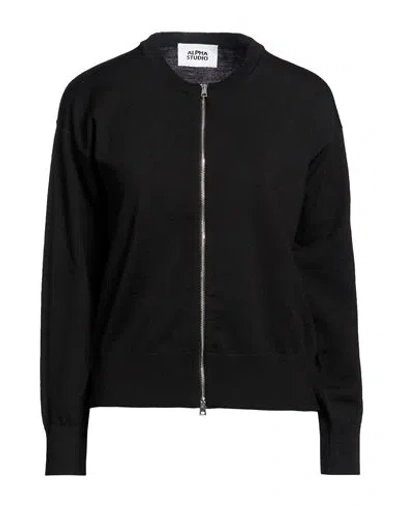 Alpha Studio Woman Cardigan Black Size 10 Wool