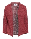 Alpha Studio Woman Cardigan Brick Size 8 Polyester, Polyamide In Red