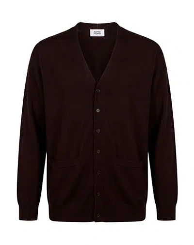 Alpha Studio Woman Cardigan Brown Size 2 Merino Wool