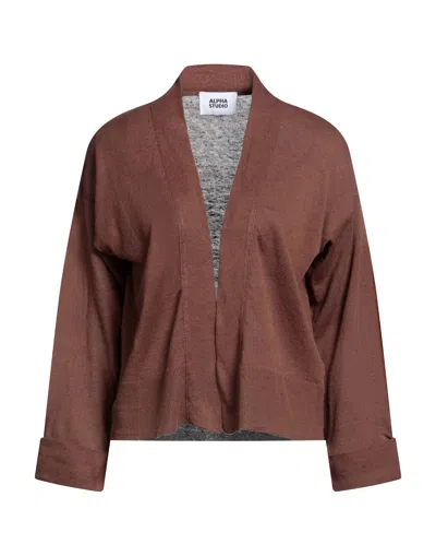 Alpha Studio Cardigans In Brown