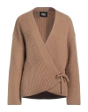 Alpha Studio Woman Cardigan Camel Size 10 Wool In Beige