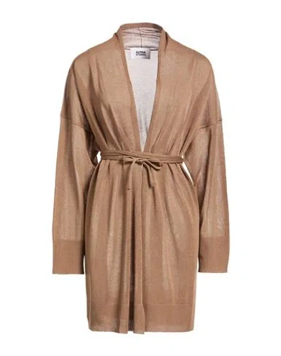 Alpha Studio Woman Cardigan Camel Size 12 Viscose, Polyester In Brown