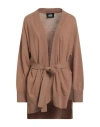 Alpha Studio Woman Cardigan Camel Size 8 Recycled Wool, Viscose, Polyamide, Recycled Cashmere In Brown