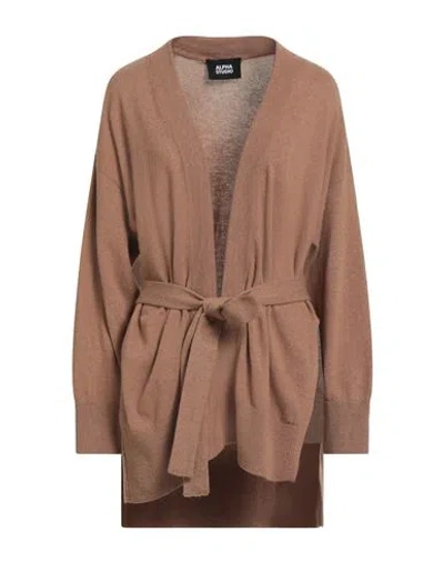 Alpha Studio Woman Cardigan Camel Size 8 Recycled Wool, Viscose, Polyamide, Recycled Cashmere In Sand