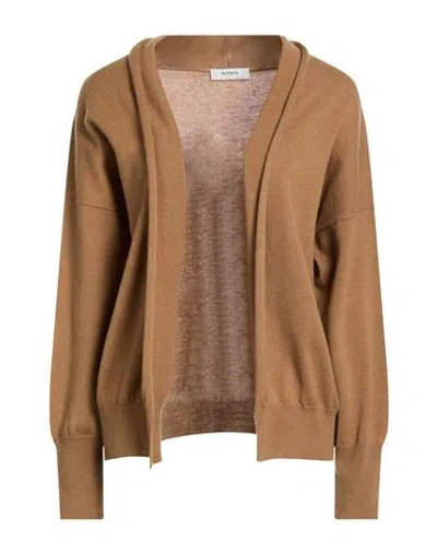 Alpha Studio Woman Cardigan Camel Size 8 Wool, Cashmere In Brown