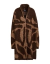 Alpha Studio Woman Cardigan Chocolate Brown Size 12 Polyamide, Mohair Wool, Polyester