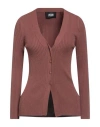 Alpha Studio Woman Cardigan Chocolate Brown Size 6 Viscose, Polyester, Polyamide