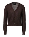 Alpha Studio Woman Cardigan Chocolate Brown Size 8 Wool, Polyamide