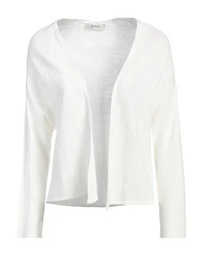 Alpha Studio Woman Cardigan Cream Size 2 Linen, Cotton In White