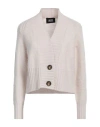 Alpha Studio Woman Cardigan Cream Size 6 Wool In White