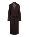 Alpha Studio Woman Cardigan Dark Brown Size 6 Mohair Wool, Polyamide In Brown