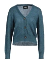 Alpha Studio Woman Cardigan Deep Teal Size 10 Wool, Polyamide In Green