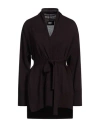 Alpha Studio Woman Cardigan Deep Purple Size 8 Merino Wool