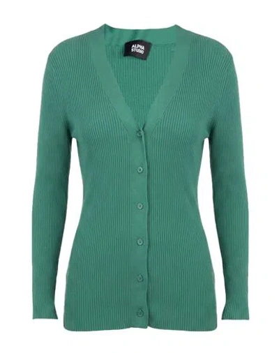 Alpha Studio Woman Cardigan Emerald Green Size 8 Viscose, Polyester, Polyamide