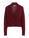 Alpha Studio Woman Cardigan Garnet Size 10 Merino Wool In Burgundy