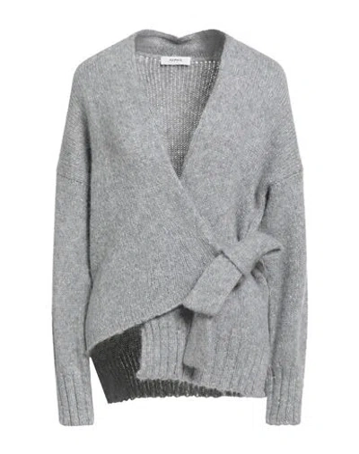 Alpha Studio Woman Cardigan Grey Size 10 Polyester, Alpaca Wool, Nylon, Wool