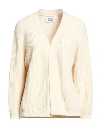 Alpha Studio Woman Cardigan Ivory Size 10 Cotton, Polyamide In Neutral