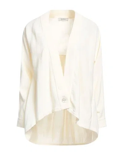 Alpha Studio Woman Cardigan Ivory Size 2 Cotton, Polyamide In White
