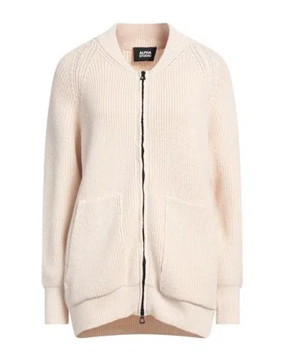 Alpha Studio Woman Cardigan Ivory Size 6 Wool, Polypropylene