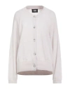 Alpha Studio Woman Cardigan Light Grey Size 12 Baby Alpaca Wool, Recycled Polyamide, Polyamide In Neutral