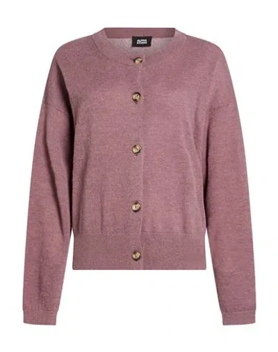 Alpha Studio Woman Cardigan Mauve Size 10 Baby Alpaca Wool, Recycled Polyamide, Polyamide In Purple