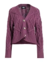 Alpha Studio Woman Cardigan Mauve Size 10 Merino Wool In Purple