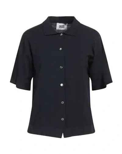 Alpha Studio Woman Cardigan Midnight Blue Size 10 Cotton, Polyester