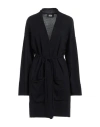 Alpha Studio Woman Cardigan Black Size 14 Merino Wool In Blue