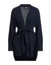 Alpha Studio Woman Cardigan Midnight Blue Size 6 Recycled Wool, Ecovero Viscose, Polyamide, Recycled In Blue