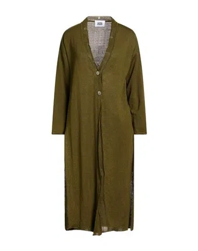 Alpha Studio Woman Cardigan Military Green Size 12 Hemp