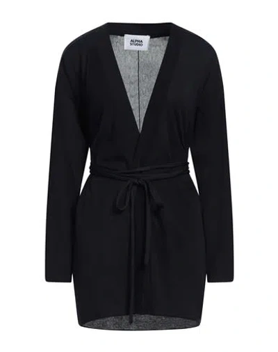 Alpha Studio Woman Cardigan Navy Blue Size 8 Cotton In Navy Blue