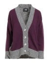 Alpha Studio Woman Cardigan Plum Size 10 Synthetic Fibers, Alpaca Wool, Wool, Cashmere