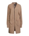 Alpha Studio Woman Cardigan Sand Size 10 Alpaca Wool, Polyamide, Cotton, Modal, Elastane In Brown