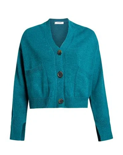 Alpha Studio Woman Cardigan Turquoise Size 6 Wool, Alpaca Wool, Polyamide In Green