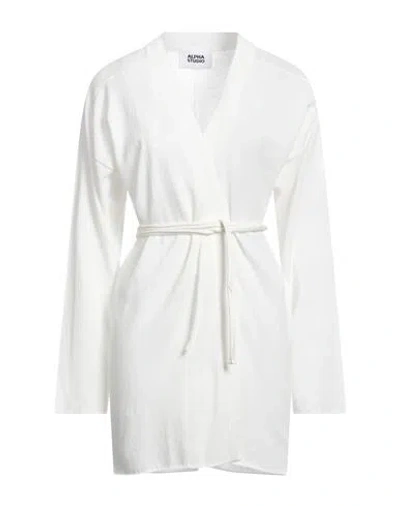 Alpha Studio Woman Cardigan White Size 10 Cotton