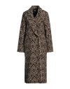 Alpha Studio Woman Coat Black Size 8 Acrylic, Cotton, Polyester, Wool In Black