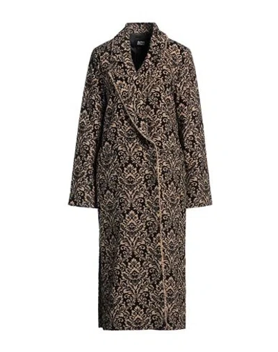 Alpha Studio Woman Coat Black Size 8 Acrylic, Cotton, Polyester, Wool