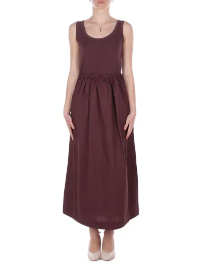 Alpha Studio Woman Dress Ad6434o 2009 Dress Crew Neck S\maniche Chocolate In Other