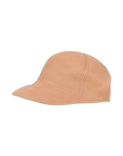 Alpha Studio Woman Hat Camel Size Onesize Wool, Calfskin In Beige